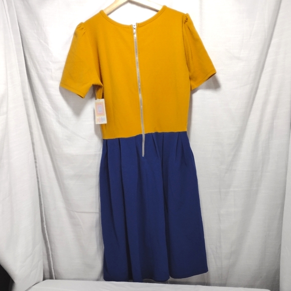 Lularoe Amelia Pleated Color Block Pleated Flowy Midi Dress - Picture 12 of 14